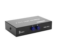 Dilwe Commutateur de sélecteur vidéo, commutateur de Moniteur VGA 2 en 1, répartiteur VGA, synchronisation de données VGA Switcher Splitter pour Ordinateur, PC, Ordinateur Portable, Bureau, Moniteur