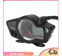 Dilwe Compteur de vitesse et compte-tours universel pour moto, anti-reflets, 12V, avertissement de tension faible et haute vitesse