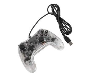 Dilwe Contrôleur de Jeu Filaire Transparent, Gyroscope à 6 Axes pour PC, Lumière RVB pour une Expérience de Jeu Immersive