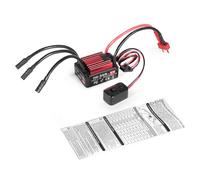 Dilwe Contrôleur de Vitesse électronique ESC sans Balais pour Voitures RC 1/18 avec Protection Contre la Surchauffe par Coupure Basse Tension (Prise T Rouge)