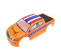 Dilwe Coque de Carrosserie de Voiture RC, Coque de Carrosserie de Camion télécommandé en PVC à L'échelle 1/10 pour Motif de Drapeau coloré D'empattement de 26 Cm (Orange)