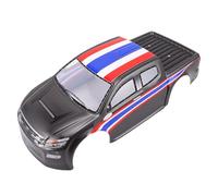 Dilwe Coque de Carrosserie de Voiture RC, Coque de Carrosserie de Camion télécommandé en PVC à L'échelle 1/10 pour Motif de Drapeau coloré D'empattement de 26 Cm (Black)