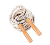 Dilwe Corde à Sauter avec Poignée en Bois, Design Vintage avec Poignées en Bois Massif pour Plus de durabilité, Corde à Sauter en Ficelle de Coton de pour les étudiants Qui