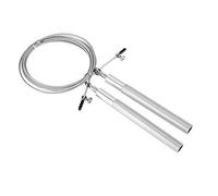 Dilwe Corde à Sauter Professionnelle, Corde à Sauter de Vitesse avec Poignée en Alliage D'aluminium avec Poignée Antidérapante et Roulement sans Enchevêtrement, pour L'entraînement (SILVER)
