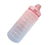 Dilwe Couleurs de Gradient Portable - Bouteille D'eau de Paille avec une échelle Précise - Bouteilles Sportives à Feuilles Co-filers pour L'apport Liquide (PINK)