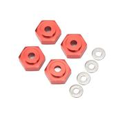 Dilwe Coupleur Hexagonal RC de 17 Mm, Adaptateur de Moyeu Hexagonal de Roue en Alliage D'aluminium pour Voitures 1/10 RC, avec Conception Hexagonale de 12 Mm pour (Rouge)
