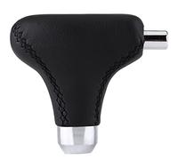 Dilwe Couvercle de Pommeau de Levier de Vitesse en Cuir PU Cousu à la Main, avec 4 Adaptateurs, 10 Cm, Ajustement Universel pour Transmission Automatique avec Bouton pour Mise à Niveau de