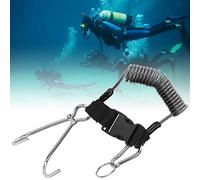 Dilwe Crochets Doubles de Récif en Acier Inoxydable Marin avec Corde de Printemps pour Accessoires de Plongée, Durable et Sûr pour Les Activités sous-Marines, 1x Crochet Marin (Noir Transparent)