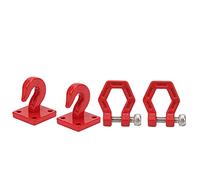 Dilwe Dilwe Crochet de Remorque RC, Construction Métallique, Robuste et Résistant à la Corrosion, adapté à la Voiture RC SCX10 90046 D90 à l'échelle 1/10 (Rouge) (Rouge)