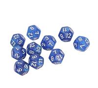 Dilwe Dilwe Jeu de Dés Polyédriques, Dés à 12 Faces avec Chiffres Clairs pour l'enseignement du Jeu, 40 Interactifs pour Jeux de société et Fournitures Scolaires (White) (Blue)