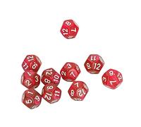 Dilwe Dilwe Jeu de Dés Polyédriques, Dés à 12 Faces avec Chiffres Clairs pour l'enseignement du Jeu, 40 Interactifs pour Jeux de société et Fournitures Scolaires (White) (Rouge)