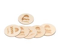 Dilwe Disques de Bois 14 Pièces Surface Naturelle sans Poison | Finition brillante, idéale pour le bricolage, parfaite pour les mariages, la décoration de la maison