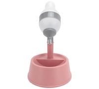 Dilwe Distributeur d'eau Automatique pour Animaux de Compagnie, Buse à Bille en Acier Réglable en Hauteur, Bol 2 en 1 pour Chat et Chien, pour Cochons Hollandais (Pink)