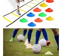 Dilwe Échelle d'agilité, équipement D'entraînement de Vitesse à 12 échelons de 20 Pieds avec échelons Réglables et Sac de Transport, pour Les Sports de Football et L'entraînement