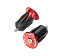 Dilwe Embout de Guidon en Alliage d'aluminium pour Moto, Bouchons de Guidon de Vélo Guidon Extrémité en Aluminium, Rouge