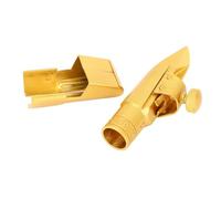 Dilwe Embout de Saxophone Soprano, Remplacement D'embout de Saxophone Professionnel en Laiton avec Finition Plaquée or Brillant pour les Joueurs de, Débutants, étudiants