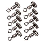 Dilwe Émerillons de Pêche, 10 Pièces, Barils en Laiton à 3 Voies, Connecteurs Triples Pivotants en Forme de T pour Eau Douce et Salée (S)