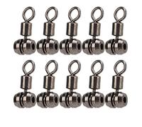 Dilwe Émerillons de Pêche, 10 Pièces, Barils en Laiton à 3 Voies, Connecteurs Triples Pivotants en Forme de T pour Eau Douce et Salée (L)