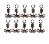 Dilwe Émerillons de Pêche, 10 Pièces, Barils en Laiton à 3 Voies, Connecteurs Triples Pivotants en Forme de T pour Eau Douce et Salée (M)