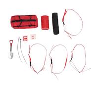 Dilwe Ensemble D'accessoires pour Chenille RC, Pièces Décoratives pour Voiture RC avec Galerie de Toit, Kit de Mise à Niveau, Comprend Un Sac de Voyage, Un Bidon de Carburant, Une (Black)
