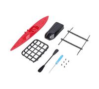 Dilwe Ensemble de Barres de Toit sur Chenilles RC, Accessoires de Mise à Niveau pour Camion sur Chenilles RC avec canoë et Boîte pour Une Décoration de Style Aventure