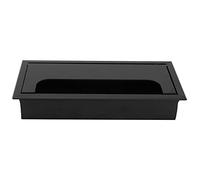 Dilwe Ensemble de Gestion de Câbles à œillets de Bureau avec Scie Cloche, Couvercle de Trou de Fil en Alliage d'aluminium Noir pour Meubles de Comptoir d'armoire de Table de Bureau 160x80x27mm