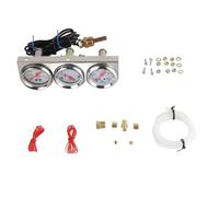 Dilwe Ensemble de Jauge Triple Universel chromé 52 Mm 2 Pouces Kit de Jauge de Tension de Pression d'huile de Température de l'eau 100 à 280 F 0 à 100 PSI 8 à 16 V pour la Surveillance du Tableau de
