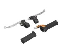 Dilwe Ensemble de Leviers de Frein avec Poignées d'accélérateur Torsadées de 22 Mm, Poignée d'accélérateur en Alliage Métallique et Caoutchouc ABS, Levier de Frein pour 47 49 2 Temps Dirt Bike Mini