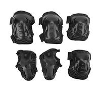 Dilwe Ensemble d'équipement de Protection pour Enfants Set des Gardes de Poignet pour Enfants Pads de Genou pour 6-18 Ans avec Une Bande élastique Réglable Design ventilé (Black)