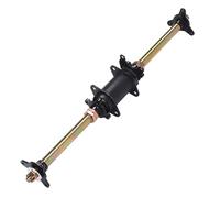 Dilwe Ensemble d'Essieu Arrière de Go Kart de 750 Mm en Alliage d'acier Essieu Arrière de Go Kart de 25 Mm de Diamètre avec Supports Brides de Moyeu pour VTT Tout-terrain à Quatre Roues Drift Trike