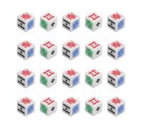 Dilwe Ensembles de Dés, 20 Pièces de Dés de Poker à 6 Faces, Matériau Acrylique pour Jeu de Poker et Jeux de Cartes de Fête d'anniversaire