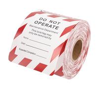 Dilwe Étiquette de sécurité, étiquette de Barricade de Danger, Rouleau de Papier Composite PP avec Conception de Trous pour l'étiquetage de Verrouillage des équipements d'installations Industrielles