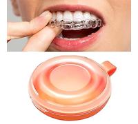 Dilwe Étui de Retenue pour Prothèses Dentaires, Boîte de Rangement pour Appareils Orthodontiques, Compact, Portable, Facile à Nettoyer, avec Conception Scellée Anti-poussière, pour (ORANGE)