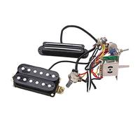 Dilwe Faisceau de Câblage de Guitare, Kit pré-câblé de Micro à Double Rail avec Potentiomètre 1T1V A500K B500K, Conception de Protection contre le Bruit pour le Remplacement et la Mise à Niveau de