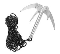 Dilwe Faucille de Pêche Pliable, Couteau à Herbes Aquatiques en Acier Inoxydable avec Corde 10m - Outil de Nettoyage de Poste de Pêche