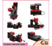 Dilwe fraiseuse Mini bricolage 6 en 1 transformateur motorisé multifonctionnel Machine outillage machines Prise UE noire