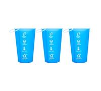 Dilwe Gobelet de Course Pliable, Bouteille D'eau Pliable en TPU de 200 Ml, Lot de 3 avec Boucle de Suspension pour la Randonnée, le Camping, les Voyages et la Randonnée