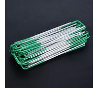Dilwe Goupilles en U Galvanisées 100 Pièces, Piquets Métalliques Durables pour Sécuriser Le Gazon Artificiel et Les Filets Pare-Soleil, Goupilles en Acier de 15cm