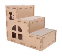 Dilwe Grande Boîte de Maison pour Chat en Carton ondulé avec Griffoir pour Chat D'intérieur | Conception Fonctionnelle pour le Repos et le Jeu | 24,80 X 20,47 X 14,96 Pouces | Fournitures pour Animaux