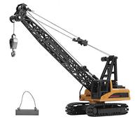 Dilwe Grue sur Chenilles Modèle 50, Jouet Modèle Statique de Véhicule D'ingénierie en Alliage avec Crochet de Levage de Bras Soulevant Une Rotation à 360 Degrés, pour Enfants de Plus