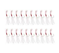 Dilwe Hameçon de Pêche 20 Pièces, Hameçon à Lignes Lumineuses, Plaque de Fer en Fil de Liaison, pour Accessoire de Pêche