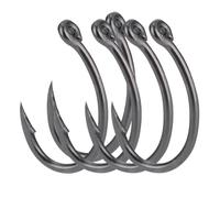 Dilwe Hameçons de Pêche 30 Pièces Hameçons Barbelés en Acier à Haute Teneur en Carbone avec Trous pour la Pêche en Eau Salée d'eau Douce sur Glace Truite Bar Poisson-Chat (8#)