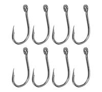 Dilwe Hameçons de Pêche, 50pcs Hameçons Pointus en Acier à Haute Teneur en Carbone pour Carpe Herbe Carpe Grosse Tête Poisson-Chat Grand Poisson d'eau Douce (4#)