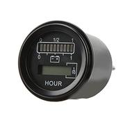 Dilwe Jauge de Batterie Ronde 24 V ABS LED Indicateur de Batterie Rond Affichage de Puissance à 10 Niveaux Cadran 57 Mm Alerte Rouge et Compteur Horaire pour la Surveillance de la du Chariot élévateur