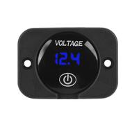 Dilwe Jauge de Tension avec Interrupteur Tactile, Panneau de Voltmètre à Affichage Numérique LED ABS 5 à 48 V, Lecture à 3 Chiffres, Pourcentage de Batterie, Résistant à l'eau IP65 pour Bateau, Moto,