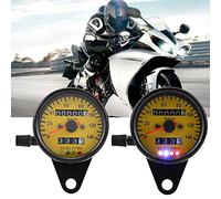 Dilwe Jauge Numérique de Moto, Compteur Kilométrique à Rétroéclairage LED de 60 Mm, Très Précis avec 4 Fonctions d'indicateur, Construction Durable, Lecture Facile, Montage Universel