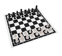Dilwe Jeu D'échecs en Plastique de 15.7 Pouces, avec Plateau Pliable, Jeu de société Portable pour Adultes et Enfants, Voyage en Intérieur et en Extérieur