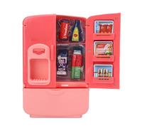 Dilwe Jouet de Réfrigérateur, Stockage de Partition Interne Little Chef Toy Set Children Play House Toy for Kids (Rose)