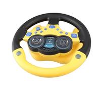 Dilwe Jouet de Simulation de Volant en Plastique, Jouet d'imitation de Conduite avec Base, alimenté par Batterie, Jeu Interactif pour l'éducation Précoce, pour Enfants, Voyage à Domicile, (Yellow)