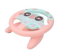Dilwe Jouet de Simulation de Volant en Plastique, Jouet d'imitation de Conduite avec Base, alimenté par Batterie, Jeu Interactif pour l'éducation Précoce, pour Enfants, Voyage à Domicile, (Pink)